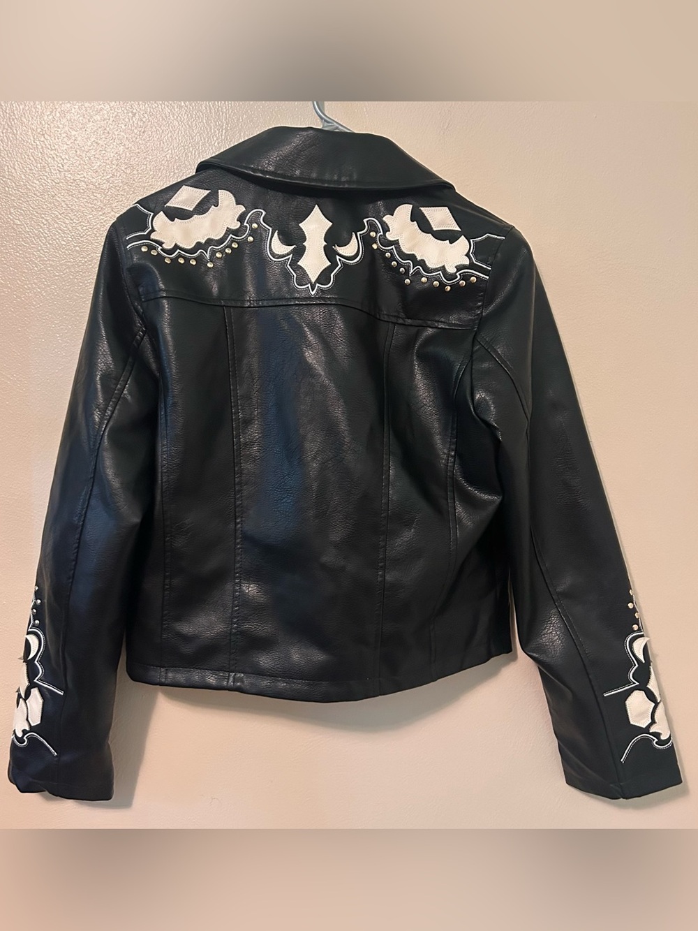 Stoosh Black Embellished Western Faux Leather Jacket - Picture 7 of 11